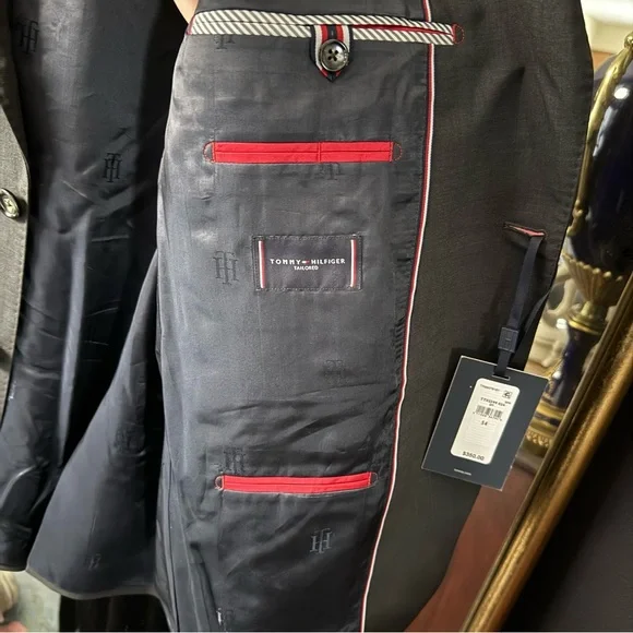 Tommy Hilfiger NWT Black/Grey Charcoal Sports Coat Suit Jacket Blazer - Picture 5 of 8